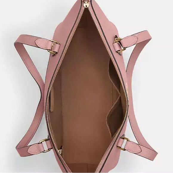 🔥🌺NWT! Coach Gallery Tote Handbag Gold/Pink Petal Msrp:$378.00 - Picture 4 of 4